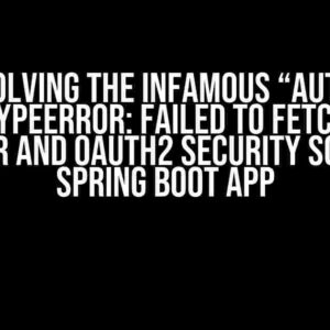 Solving the Infamous “Auth ErrorTypeError: Failed to fetch” with Swagger and OAuth2 Security Scheme in Spring Boot App